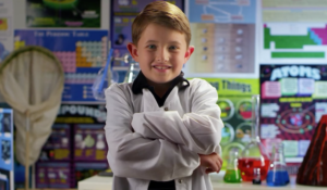 Child in labcoat