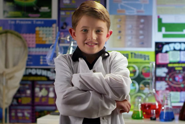 Child in labcoat