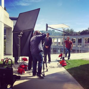 Filming interview