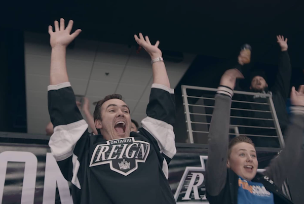 Sports fans cheering