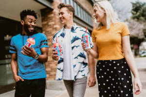 Three people drinking ICEEs