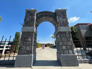 Stone pillar and arch